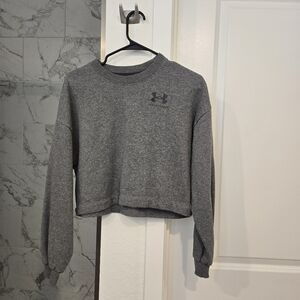 Under Armour Women's Gray Crop Top Sweatshirt